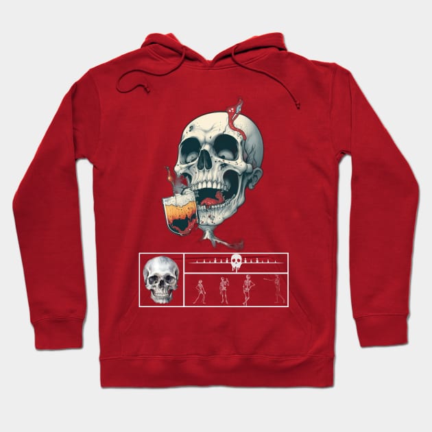 drunk skull Hoodie by WOLVES STORE